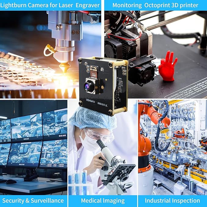 ELP 48MP Wide Angle USB Camera Module 200ms Fast Autofocus Webcam Board 100degree No Distortion Lens PC CAMERA Mini UVC USB2.0 Backup Cam UHD Second Webcamera 6000P Lightburn Camera for Laser Engraver