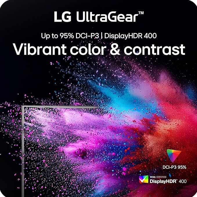 LG 27G810A-B 27-inch Ultragear 4K UHD (3840 x 2160) IPS Gaming Monitor Dual Mode UHD 180Hz or FHD 360Hz 1ms NVIDIA G-Sync AMD FreeSync Premium VESA DisplayHDR 400 HDMI 2.1 Black