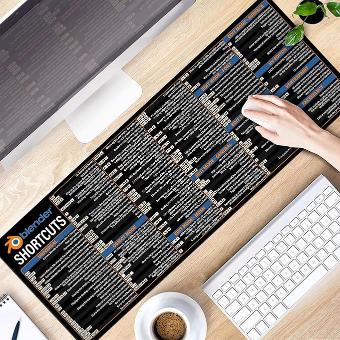 Blender Keyboard Shortcut Mouse Pad Quick Access Guide for 3D Artists Animators &amp Designers Must-Have Computer Accessory for Study Work and Reference Purposes NNA