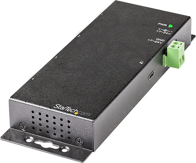 StarTech.com 4 Port USB C Hub 10Gbps - Metal Industrial USB-C Hub - 2X USB-C &amp 2X USB-A - ESD Surge Protection - USB-C or USB-A Host - Self-Powered Mountable USB 3.2 Gen 2 Type-C Hub TAA