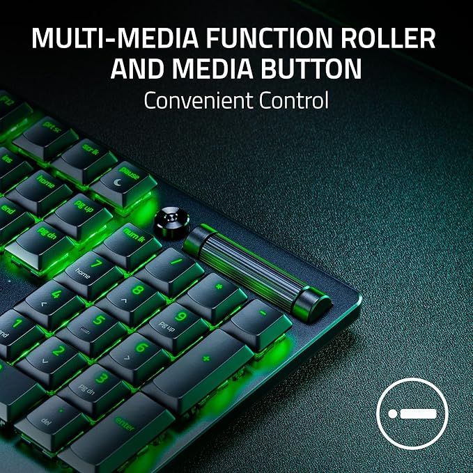 Razer DeathStalker V2 Pro Wireless Gaming Keyboard: Low-Profile Optical Switches - Linear Red - Hyperspeed Wireless &amp Bluetooth 5.0-40 Hr Battery - Ultra-Durable Coated Keycaps - Chroma RGB (Renew