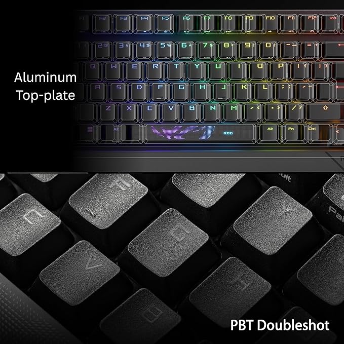 ASUS ROG Strix Scope II 96 Wireless Mechanical Gaming Keyboard – 96% Full-Size Tri-Mode Connectivity Hot Swappable Pre-lubed ROG NX Storm Clicky Switches PBT Keycaps RGB PC/Mac Support - Black