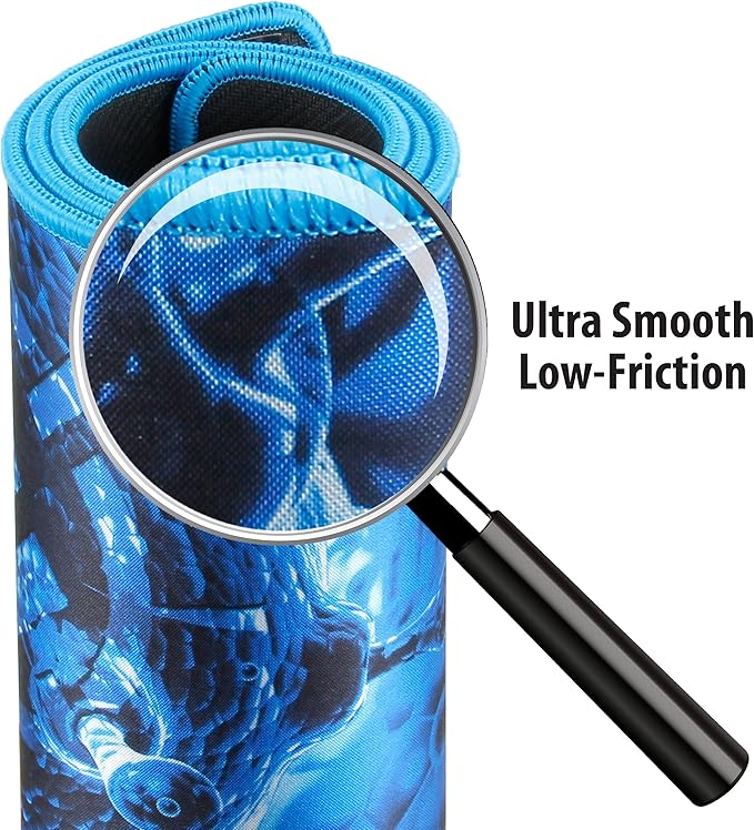ENHANCE Pathogen Extra Large Gaming Mouse Pad (31.5 x 13.75 in) - Extended Mousepad with Anti-Fray Stitching Low Friction Smooth Surface Non-Slip Backing - Full Desk Mouse Mat (Blue)