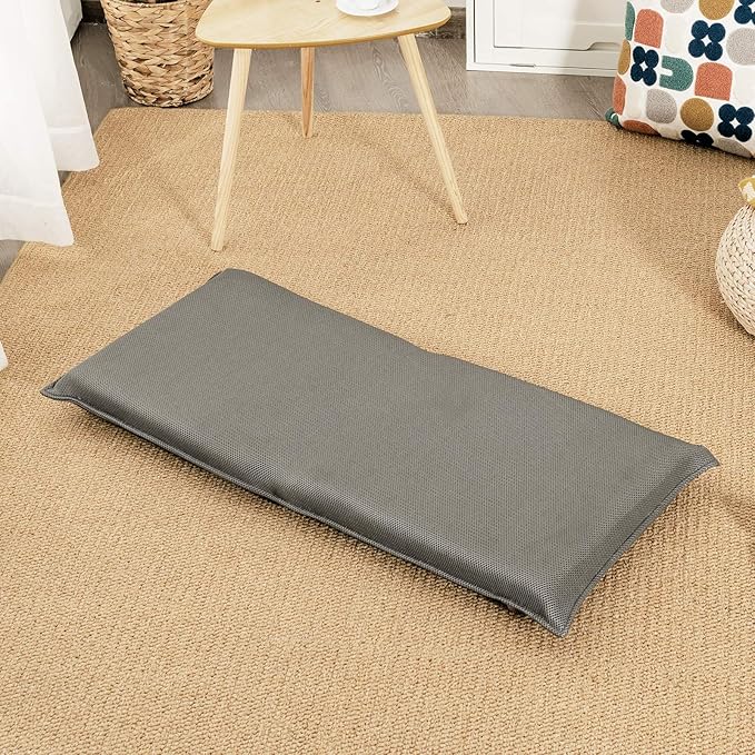 GOFLAME Adjustable Floor Chair 6-Position Folding Padded Gaming Sofa Chair Cushioned Back Support Lazy Sofa for Reading Meditation Games (Grey)