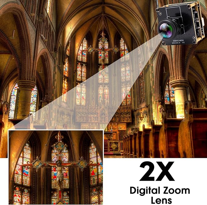 HDMI 4K Webcam - USB HDMI Simultaneous Output Streaming Camera - 2X Digital Zoom 180 Degree Fisheye Lens - PC Camera for Raspberry Pi Jetson Nano Laptop Online Teaching