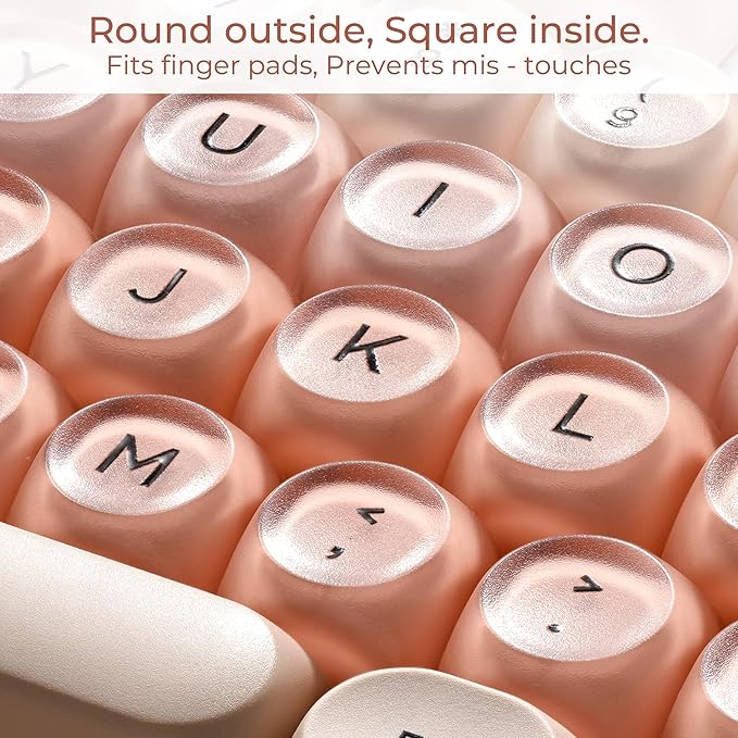 OHY PBT Keycaps XVX Pink Jelly Foundation HOA Profile 132-Key Cute Custom Keycaps (for Mechanical Keyboards with Cherry/Gateron MX Switches)-Flesh Pink（ONLY KEYCAPS）