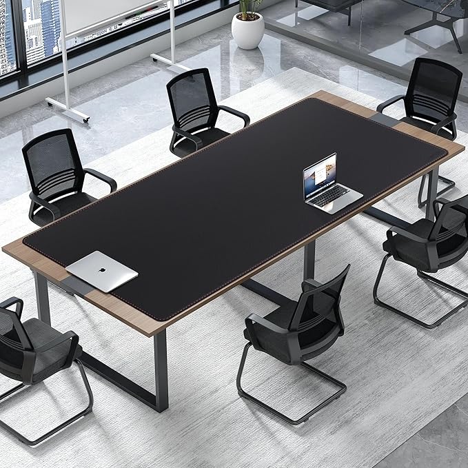 ZORESYN Office Desk Mat 78.7x39.4inch Large Mouse pad Desktop Cover Waterproof PU Leather Desk Blotter Protector with Non Slip Base for Home Office (Black)