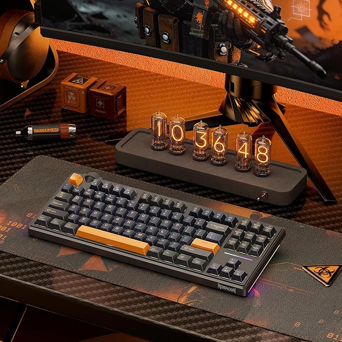 Redragon K716 Wireless Mechanical Keyboard with Knob Gasket Gaming Keyboard in TKL Layout Hot swap Pre-Lubed Switches RGB Backlight for PC/Mac (Black)