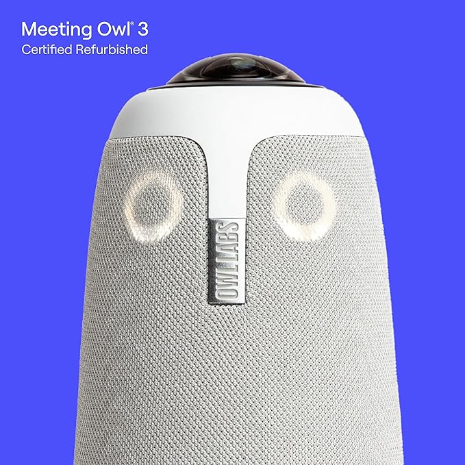 Refurbished Meeting Owl 3-360-Degree 1080p HD Smart Video Conference Camera Microphone and Speaker (Automatic Speaker Focus &amp Smart Zooming and Noise Equalizing) (Renewed Premium)