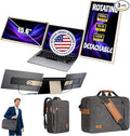ELK 15.6 Dual Laptop Screen Extender - Laptop Bag &amp Cleaning Kit Included - FHD 1080P IPS - Detachable &amp Adjustable Monitor Extender - with Speakers - Compatible with Mac/Android/Win