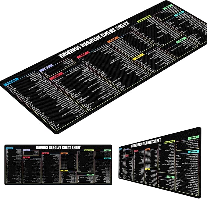 Davinci Resolve Windows PC Shortcuts Mouse Pad Desk Mat for Extended Keyboard &amp Mousemat for Video Editing Essential Computer Accessories for Study Work and Reference Purposes KMH