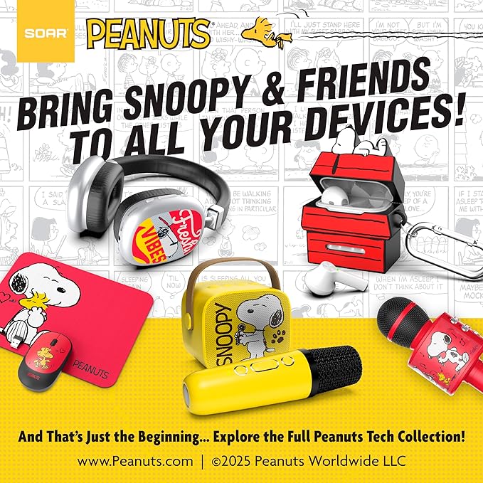 SOAR Peanuts Mouse &amp Mouse Pad Combo Red- Hug
