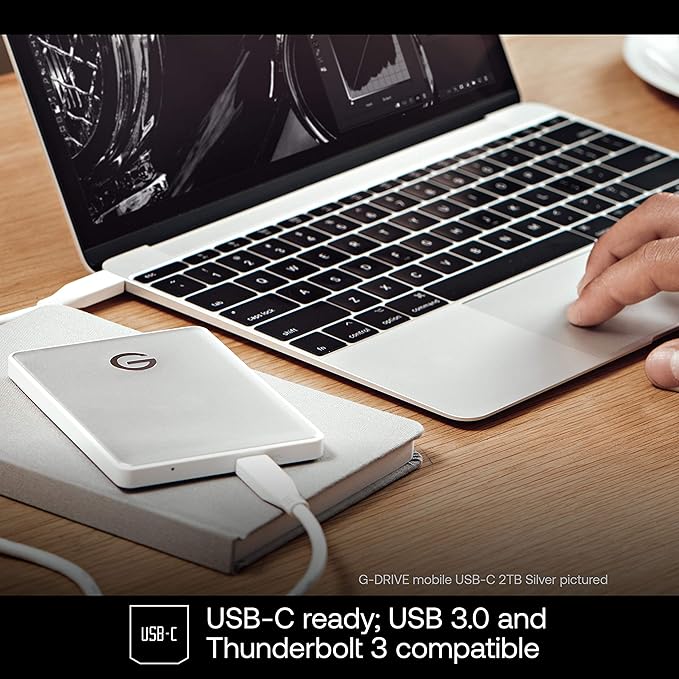 G-Technology 1TB G-DRIVE mobile USB-C Portable External Hard Drive Silver - 0G04876-1