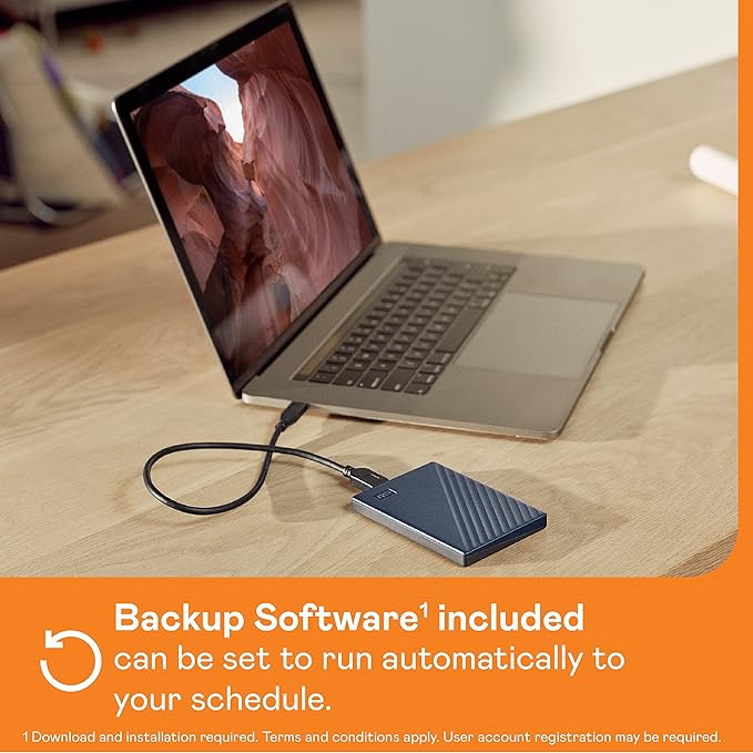 WD 6TB My Passport for Mac Navy Portable External Hard Drive with Backup Software and Password Protection USB 3.1/USB 3.0 Compatible - WDBK6C0060BBL-WESN