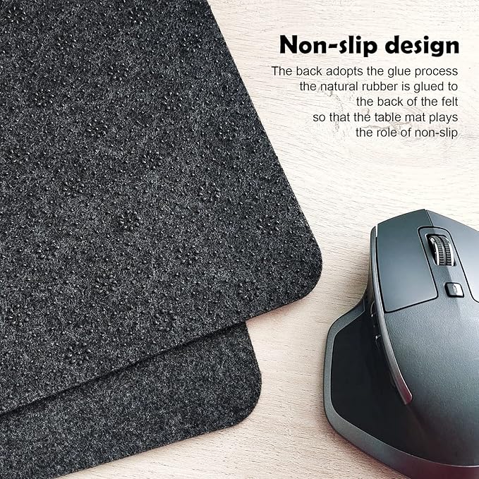 Large Felt Desk Mat39.4''x19.69'' Non-Slip Desk MatDesk Pad Protector for Keyboard ComputerDesk Accessories for Home and Office100x50CM Full Desk Mouse pad (Dark Grey)