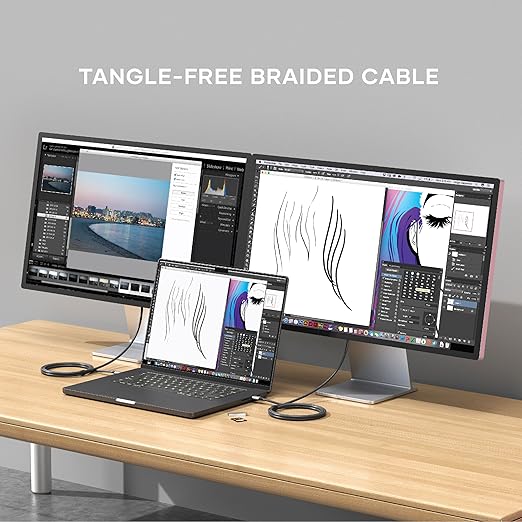 Satechi USB C to HDMI 2.1 8K Cable with 8K @ 60Hz and 4K @ 120Hz Type C to HDMI Cable Thunderbolt 3/4 Compatible for MacBook Air/Pro M5/M4 iPad Air/Pro M5/M4 iPhone 17 and More (6.5 ft/2m)
