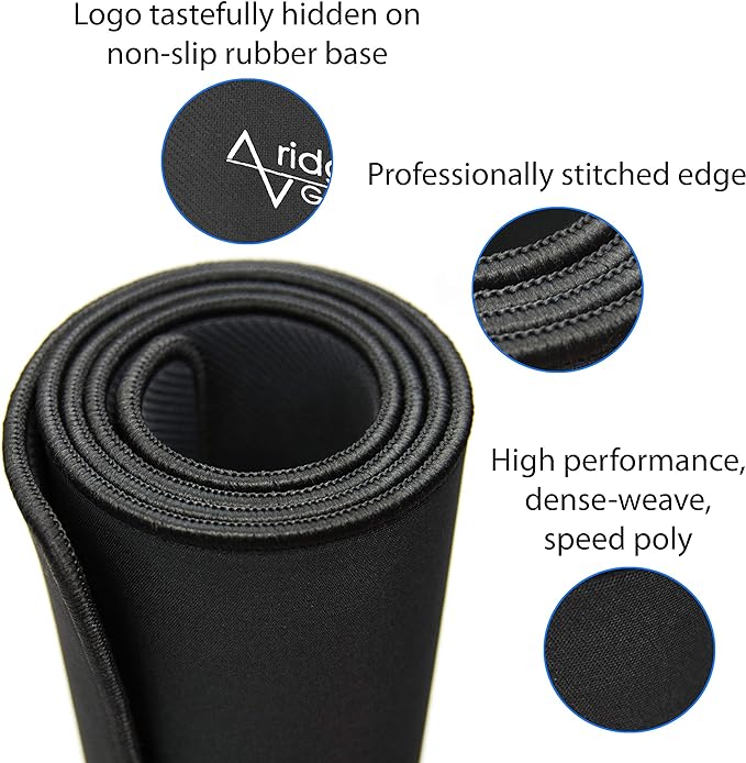 Gaming Mouse Pad (5mm) Massive 46 inch | 46x17.3x0.20 Extra Thick | Black | Stitched Edge Large Washable Desk Mat