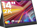 Portable Monitor 14inch 2K Laptop Monitor USB C HDMI Gaming Ultra-Slim IPS Display Smart Cover &amp Speakers 2160 * 1440P Screen for Laptop HDR External Monitor for Laptop PC Phone Mac Xbox
