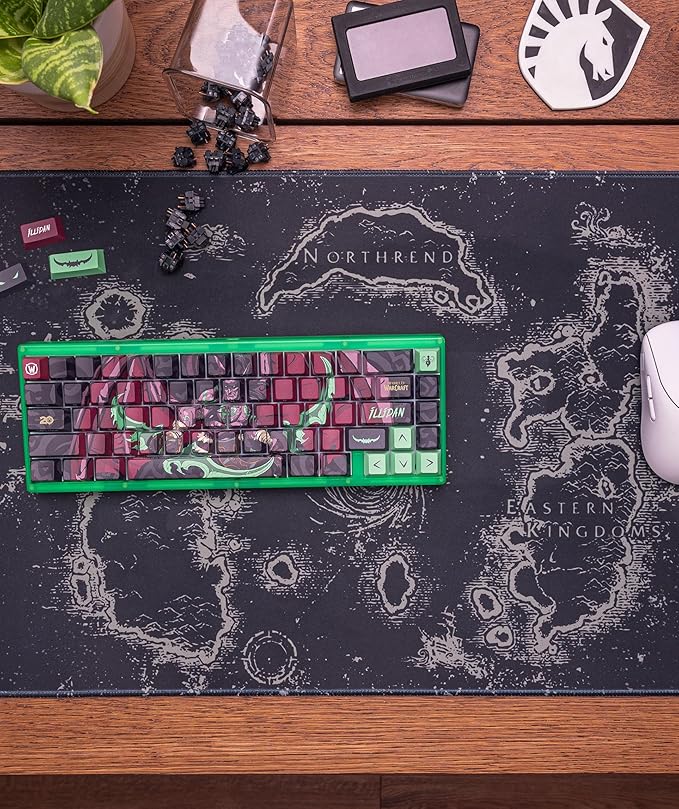 World of Warcraft Azeroth Gaming Mouse Pad Computer Mouse Mat Flat Stitched Edge Non-Slip Rubber Base Gamers &amp Office Use 35 x 16 - Officially Licensed
