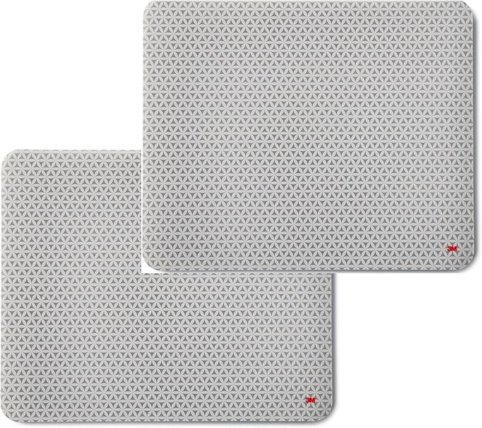 3M Precise Mouse Pad with Repositionable Adhesive Backing Battery Saving Design 8.5 in x 7 in(2Pack)Grey