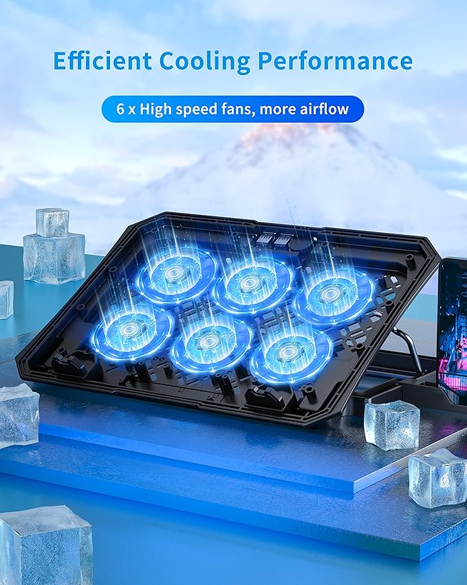 AICHESON S039 Blue Laptop Cooler and 003 Blue Laptop Cooling Pad Set