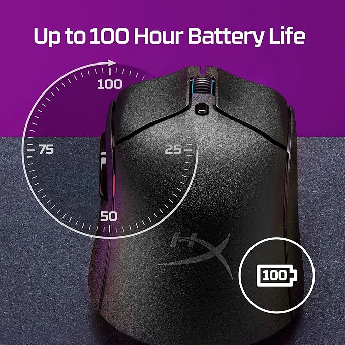 HyperX Pulsefire Haste 2 – Wireless Gaming Mouse- Ultra Lightweight 61g 100 Hour Battery Life Dual Wireless Connectivity Precision Sensor - Black