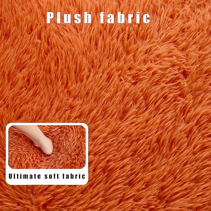 Floor Chair with Back Support Human Dog Bed with 5 Adjustable Position Convertible Lazy Floor Lounger Comfy Gaming Chair Plush Folding Sofa Bed for Adult Living Room Bedroom Orange