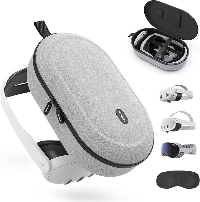 Syntech Hard Carrying Case Compatible with Meta Quest 3S/Quest 3/Oculus Quest 2/VP/Pico4 Accessories VR Headset with Elite Strap Touch Controllers for Travel Storage (Do Not Fit 3rd-party Headstrap)