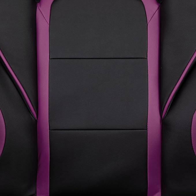 Flash Furniture X40 Gaming Chair Racing Ergonomic Computer Chair with Fully Reclining Back/Arms Slide-Out Footrest Massaging Lumbar - Black/Purple