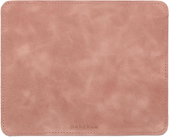 Genuine Leather Mouse Pad (Rose Pink Large)