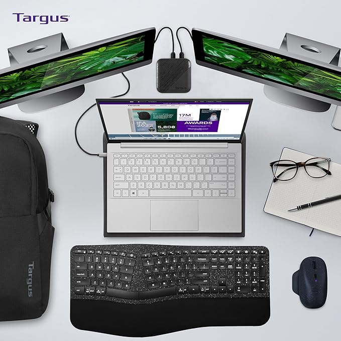 Targus ErgoFlip EcoSmart Sustainable Ambidextrous Full-Size Mouse - Gaming-Level Mouse Compatible with Chrome OS Windows and macOS (AMB586GL)