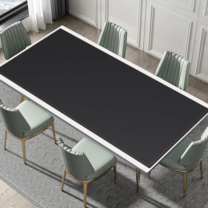 ZORESYN Office Desk Pad 74.8x35.4inch Large Mouse pad Desk Mat Waterproof PU Leather Desk Blotter Protector Desk Accessories with Non Slip Base for Home Office (Black)