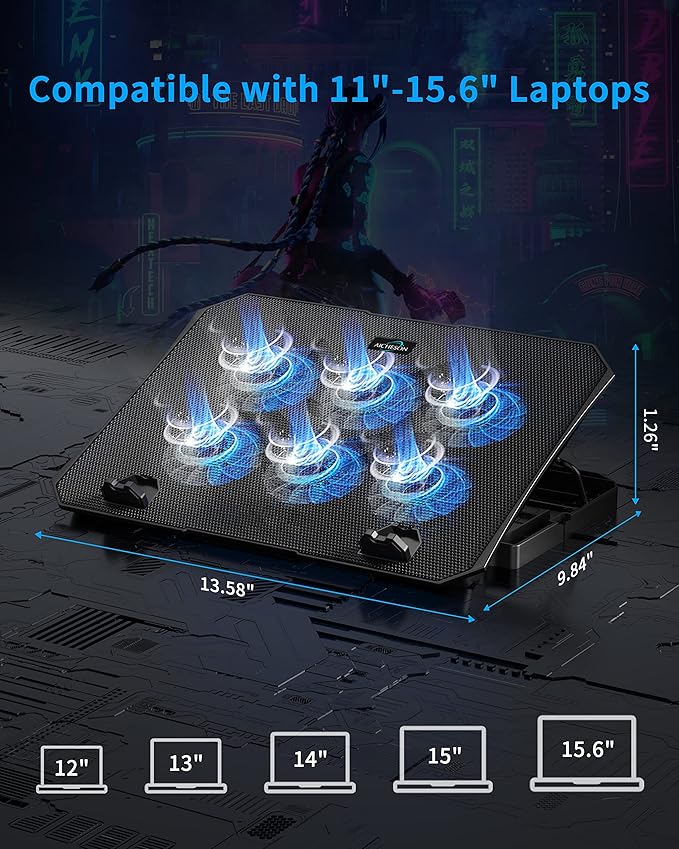 AICHESON S039 Laptop Cooler and Gaming Laptop Cooling Stand AA2 Set