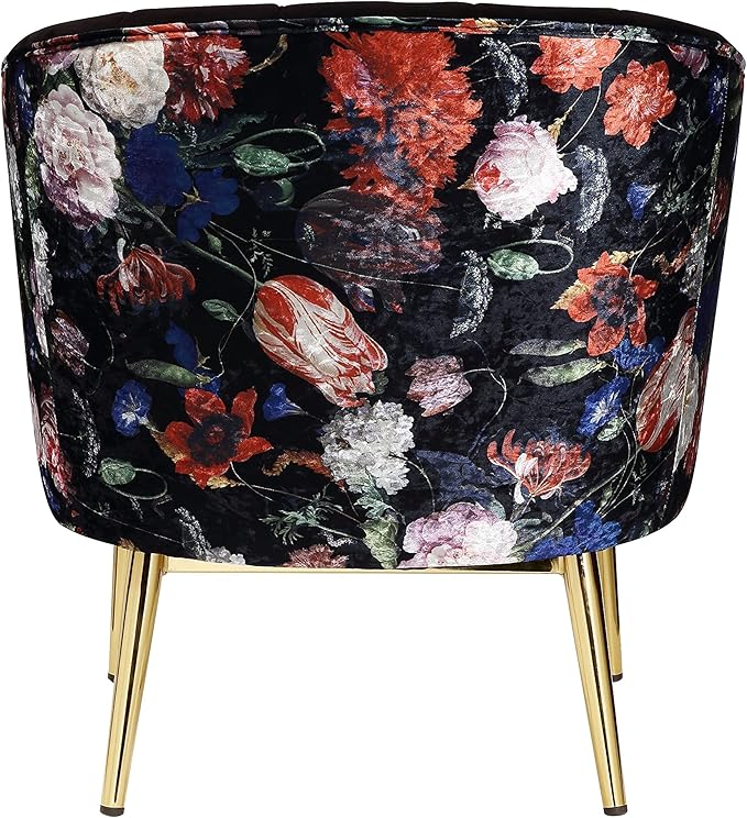 Gaming chair  Modern Ergonomic Chair Tub Barrel Arm Chair Velvet Upholstered Channel Tufted with Gold Metal Legs Accent Club Chair Computer Desk Chair for Home Office Living Reading Room Bedroom ( Co