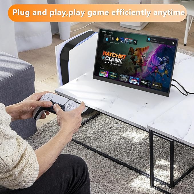 Portable Touchscreen Monitor 15.6” 1080P HDR IPS Touch ScreenHDMI USB C Travel Monitor with Stand &amp SpeakerExternal Monitor for Laptop Mac PC Phone PS4/5 Xbox Switch