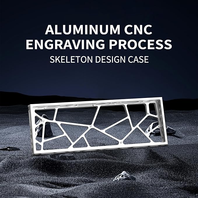 kutethy KY60 Hollow Out Aluminum Keyboard Case60% Mechanical Keyboard Shell Custom Keyboard Barebones Compatible with Wooting60 Mad60 Win60 GH60 60HE(White)