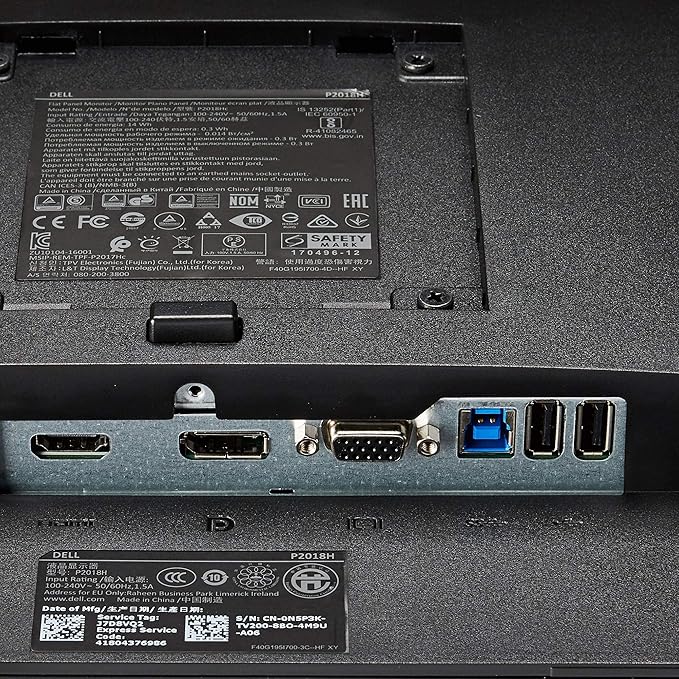 Dell P2018H 20IN LED LCD MON 16X9 (Renewed)