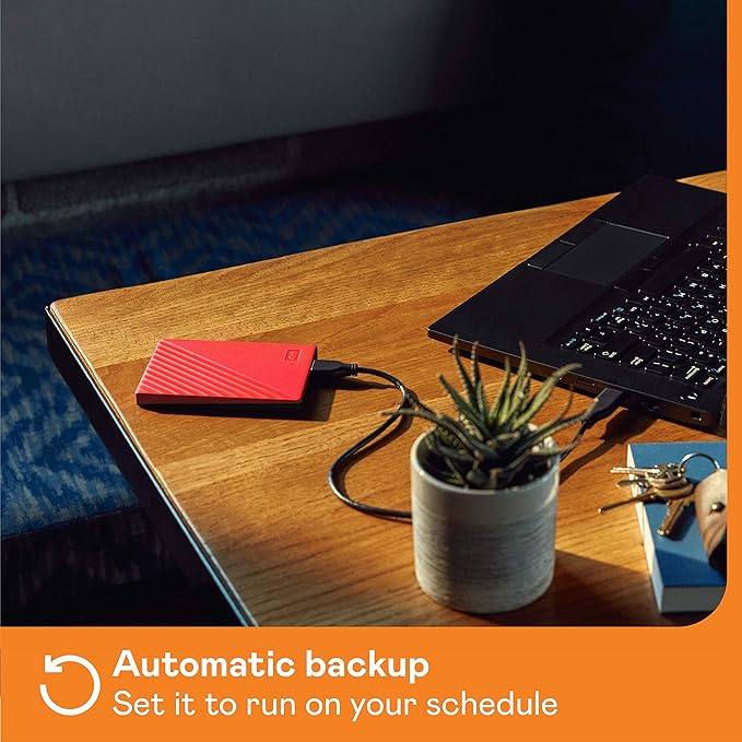WD 5TB My Passport Portable External Hard Drive Red Backup Software with Defense Against ransomware and Password Protection USB 3.1/USB 3.0 Compatible - WDBPKJ0050BRD-WESN