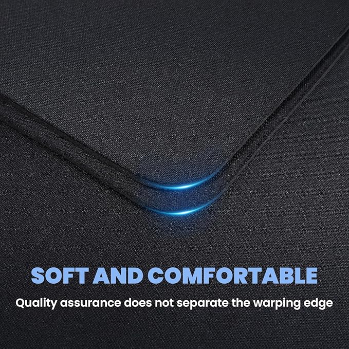 50 Pack Mouse Pads Bulk - Black Mouse Pad Set 8.66 x 7.09 Inches with Non-Slip Rubber Base for Computer Laptop Gaming Office Home Use (0.08 Inch Thickness)