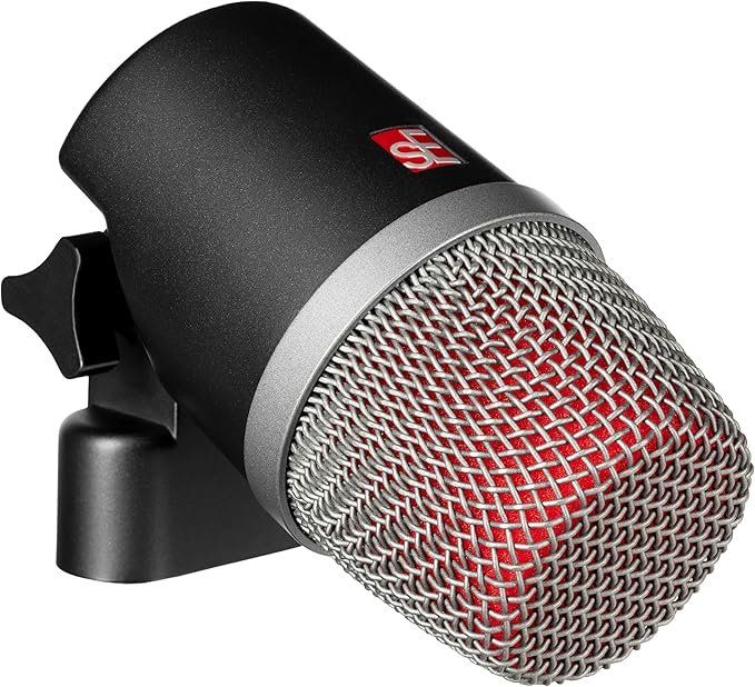 SE ELECTRONICS V Kick Drum Mic - Compact Dynamic Supercardioid Drum Microphone for Kicks with 4 Sound Settings &amp Adjustable Swivel Mount for Precise Positioning - Perfect for Studio &amp Live Use