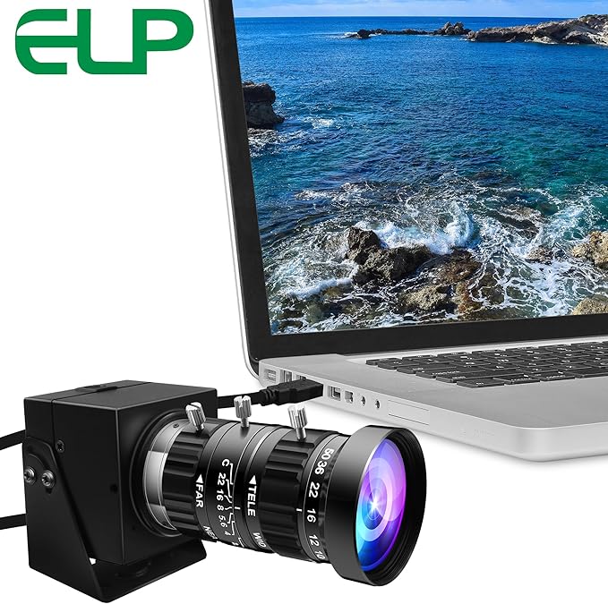 ELP 0.0001Lux Starvis Manual Zoom USB Camera 5-50mm 10X Varifocal H.264 Low Light Webcam for Computer UVC USB2.0 Lightburn Camera HDR 100dB Webcamera High Speed 1080P@30fps Low Illumination Web Cam