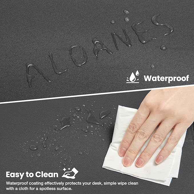 ALOANES Waterproof Mouse Pad with Durable Stitched Edge XXXL Gaming Keyboard Pad Non-Slip Rubber Base Mouse Mat Extended Desk pad for Gamer Office &amp Home Dark Gray Mousepad 35.4x 15.7x 0.12