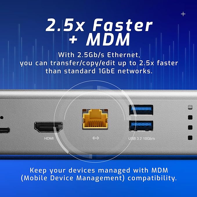 OWC Thunderbolt Go Dock 11 Ports Built in Power Supply 90W Charging TB4 (USB-C) USB HDMI 2.5GbE SD Also Compatible with USB-C Devices Supports Thunderbolt Share