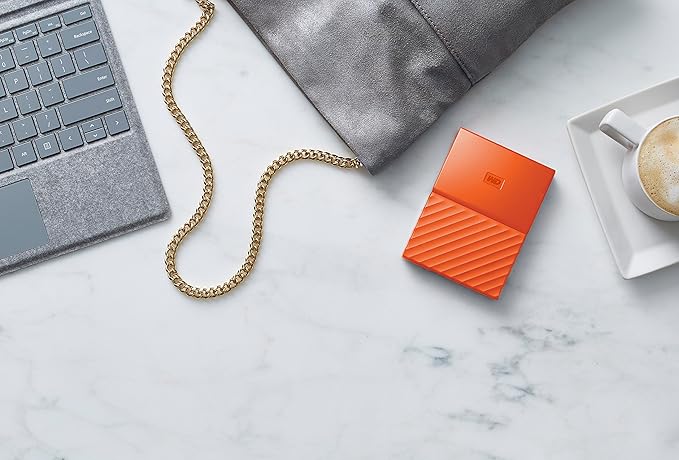 WD 3TB Orange My Passport Portable External Hard Drive - USB 3.0 - WDBYFT0030BOR-WESN