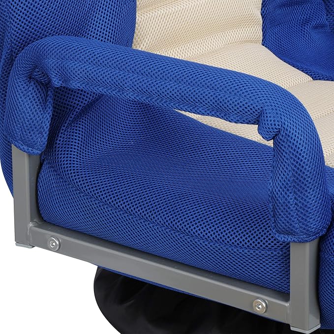 360 Degree Swivel Gaming Floor Chair with Arms Back Support 6 Positions Adjustable Backrest Multipurpose Folding Floor Chair Lazy Sofa Lounger for Adults Teens TV Playing Video Games
