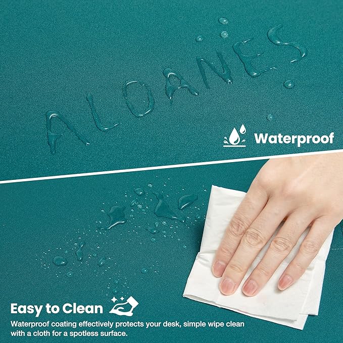 ALOANES Waterproof Mouse Pad XXXL Gaming Keyboard Pad with Anti-Slip Base Grain Jacquard Surface Extend Desk pad for Gamer Office &amp Home Green Mousepad 40cm x90cm x0.3cm