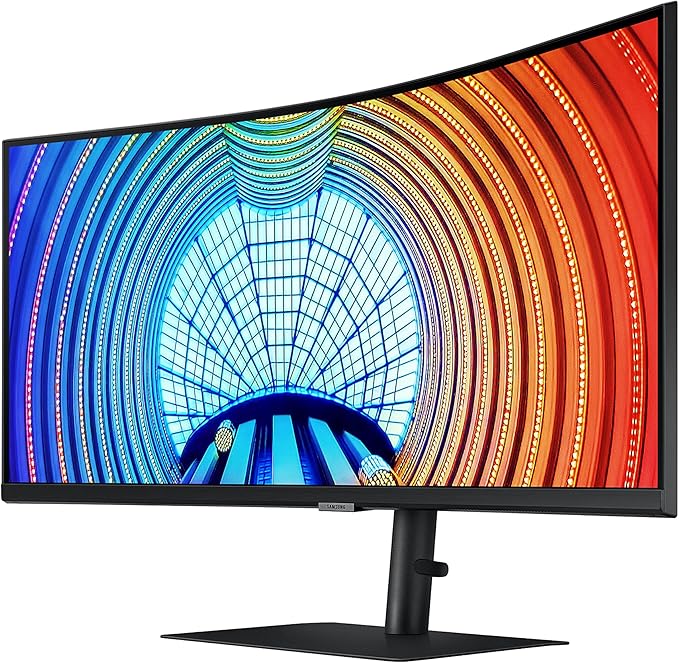 SAMSUNG 34” ViewFinity S65UA Series Ultrawide QHD Curved Monitor HDR10 100Hz 350 nit USB- C Adjustable Stand Intelligent Eye Care LS34A650UBNXGO Black