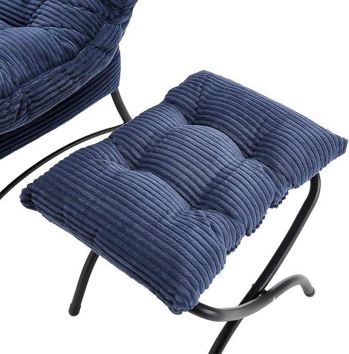Donext Swivel Accent Chair - 360° Rotating Reading Chair with Car Clothes Hanger Indoor Lounge Armchair.（31ln- Blue）