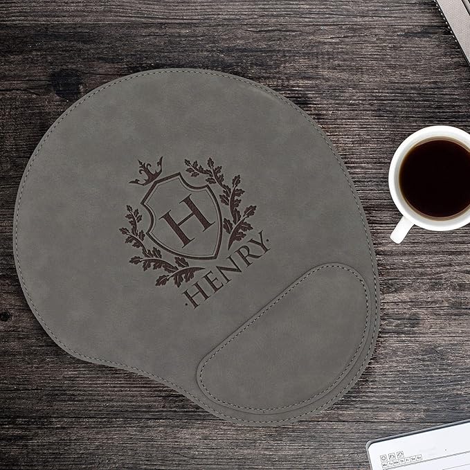 My Personal Memories Custom Engraved and Personalized Mouse Pad with Wrist Rest Desk Accessories (Gray)