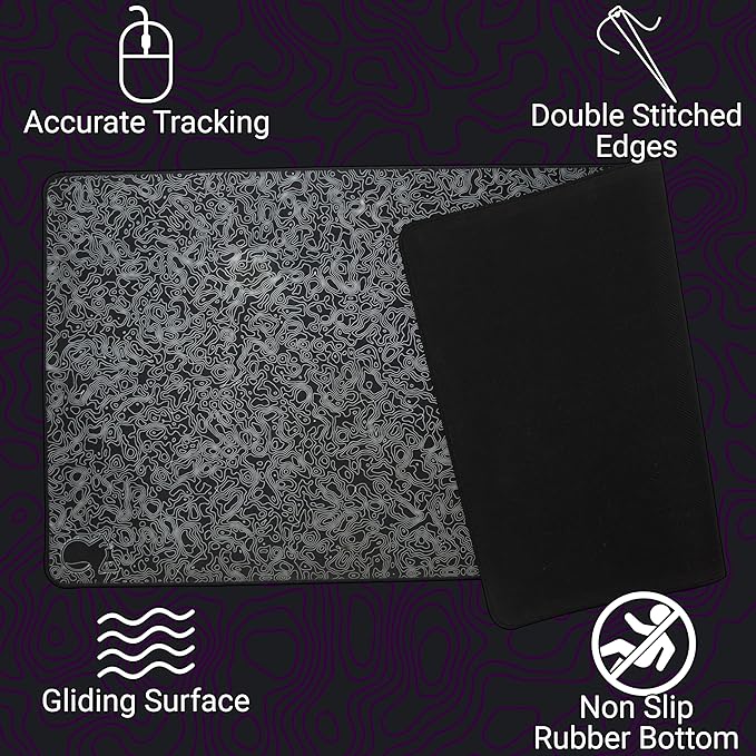 CrashPad XXL Gaming Mouse Pad - 36 x 16 - Thick Extended Gaming Desk Mat (White)